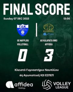 Ναύπλιο - Καλαμάτα 80 U21: 0-3